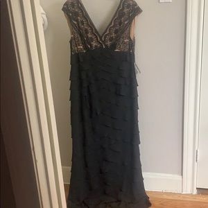 Black and nude full length dress